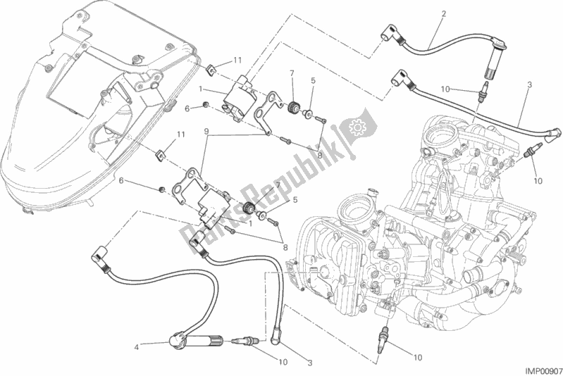 Todas as partes de Chicote De Fiação (bobina) do Ducati Diavel FL USA 1200 2016
